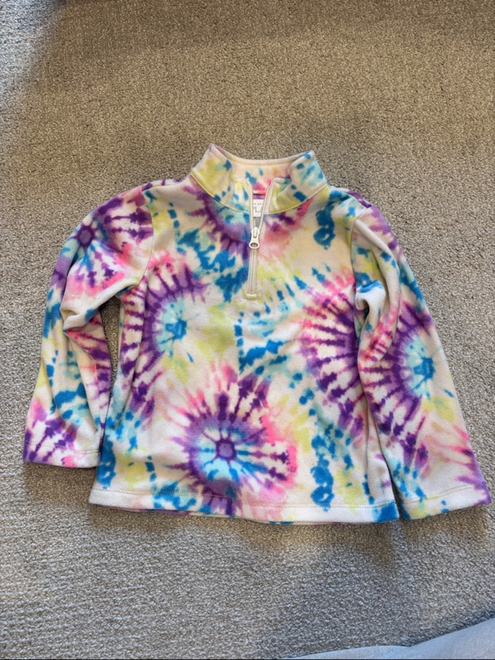 Kids' Tie-Dye Fleece Quarter-Zip Pullover - Multicolor